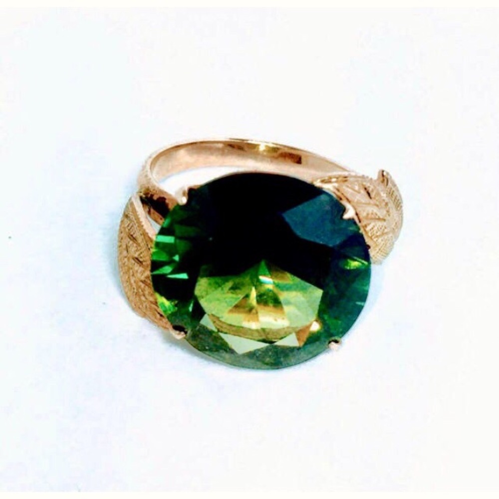 HOLD 14k Rose Gold Tourmaline Ring 14ctw